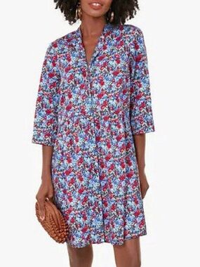 Tuckernuck Royal Cotton Shirtdress Queens Garden Floral Size Small